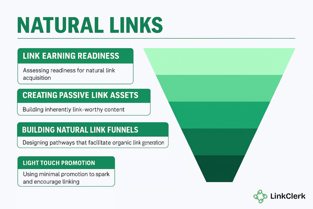 Natural link building funnel graphic